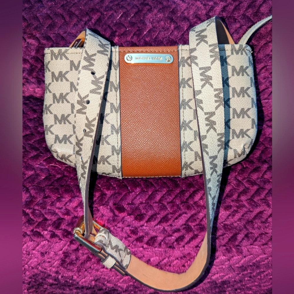 Michael Kors Tan and Cream Crossbody Belt Bag